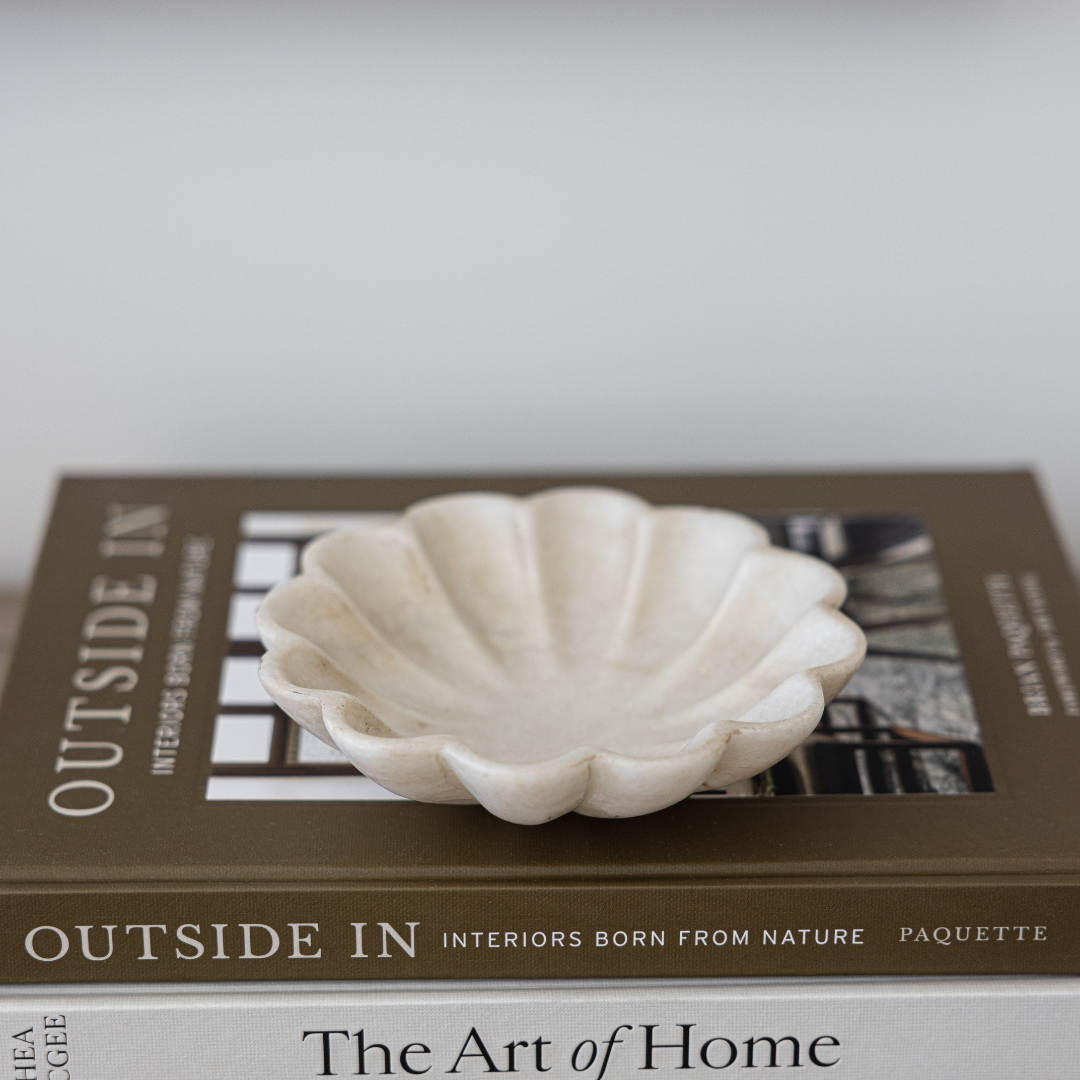 Marble Scalloped Flower Bowl | By Luxe B Co.