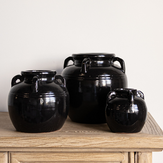 Mercier Glazed Black Vase | By Luxe B Co.