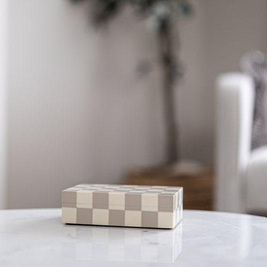 Mini Checkered Resin Box By Luxe B Co.
