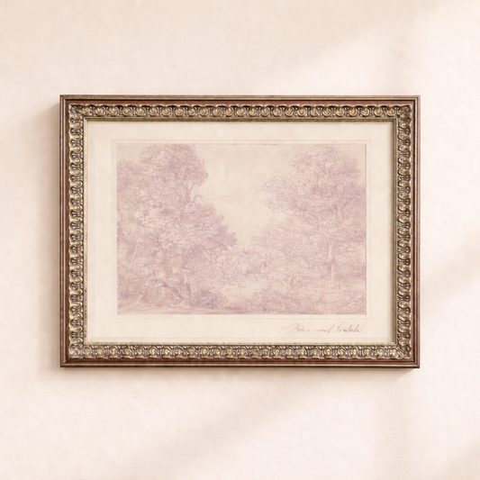 Monteverde Sketch | French Antique Inspired Polished Framed Art By Luxe B Co.