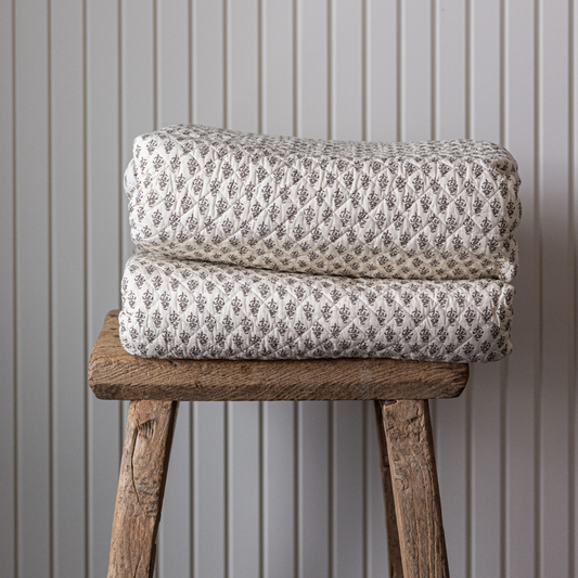 Motif Printed Brown Quilt | By Luxe B Co.