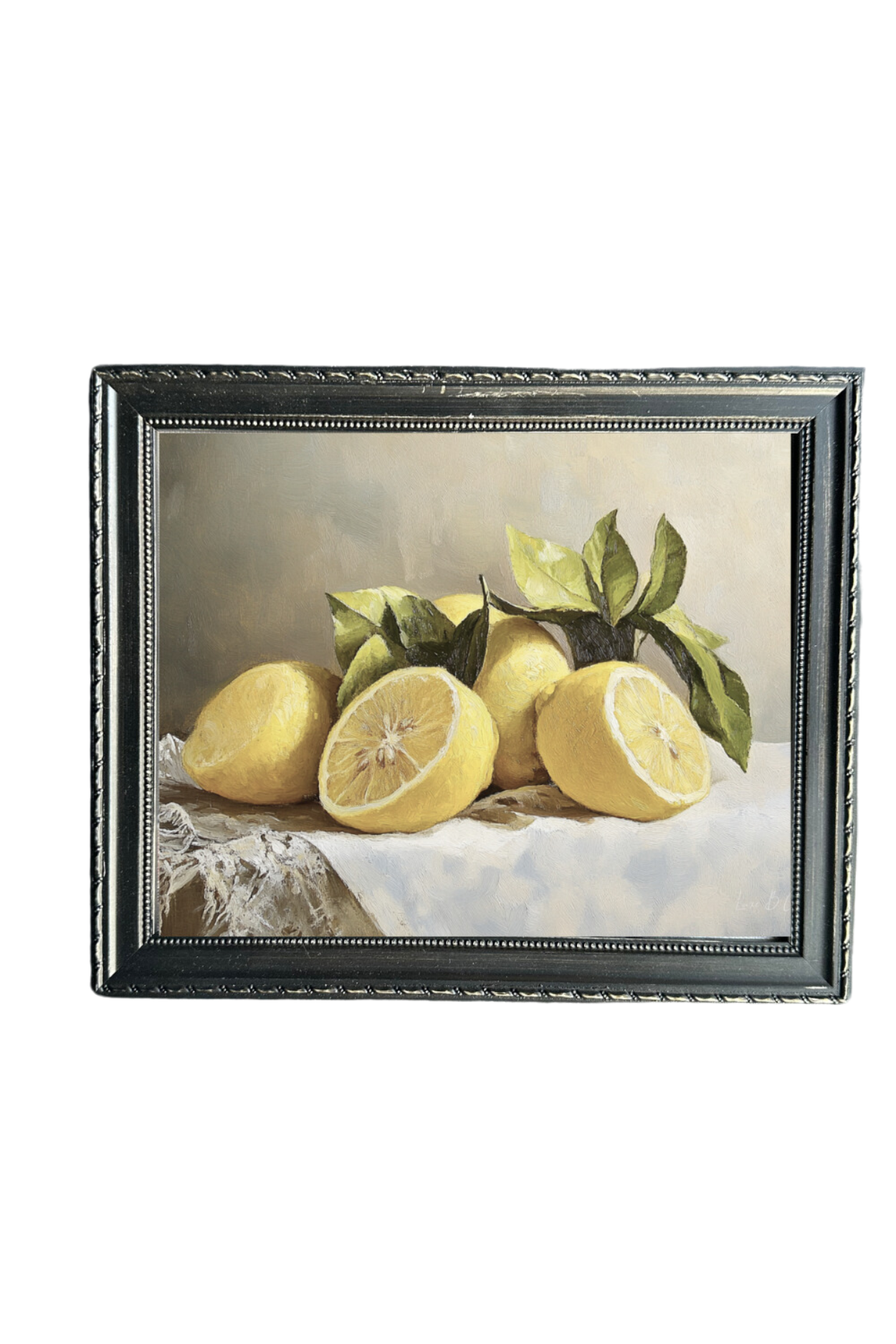 Muted Lemon Citrus | French Country Black Framed Art - Luxe B Co