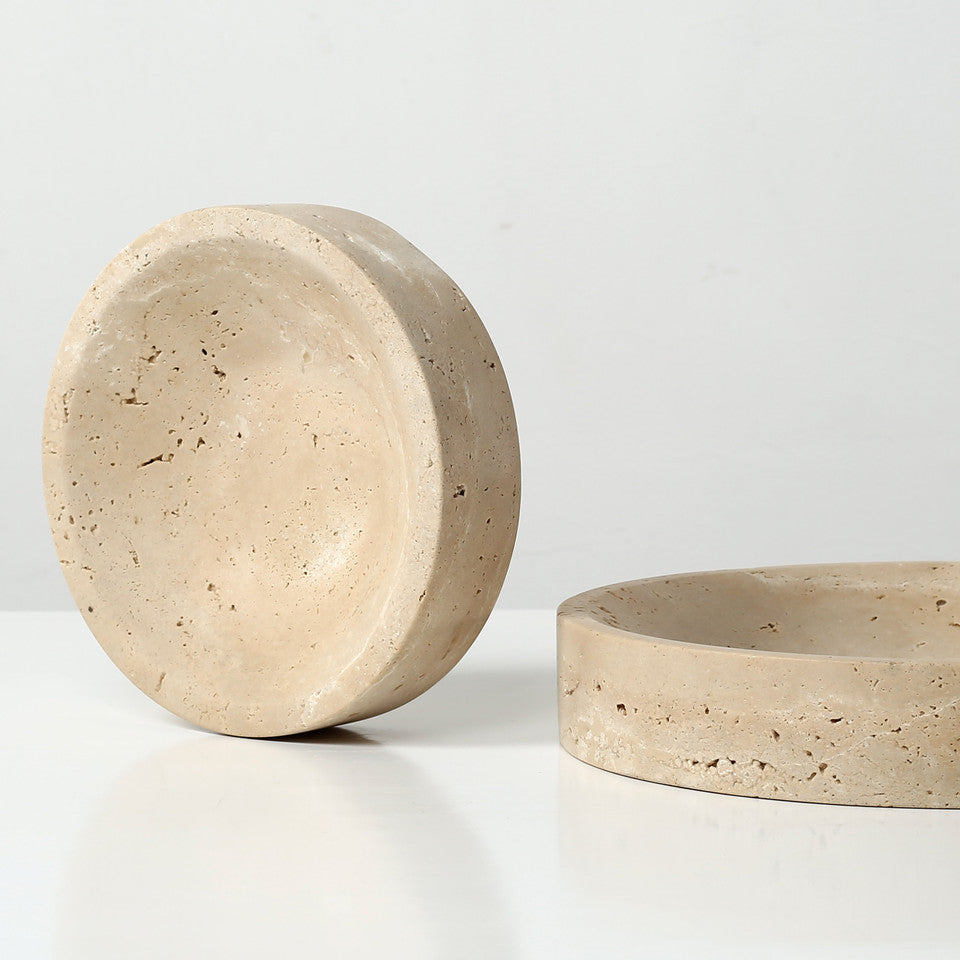 Natural Travertine Stone Set of 2 | By Luxe B Co.
