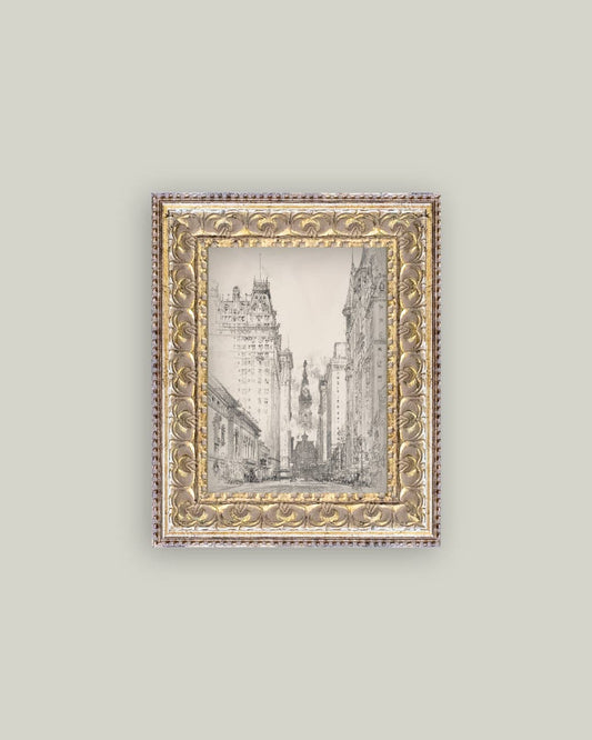 New York Sketch Framed Antique Inspired Art | By Luxe B Co.