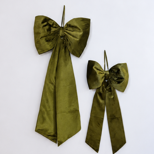 Oversized Chartreuse Velvet Bow | By Luxe B Co.