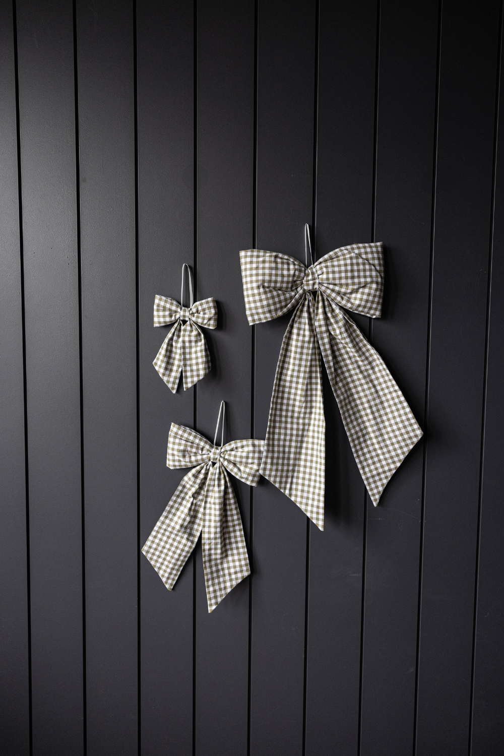 Gingham Green Fabric Bows - Luxe B Co