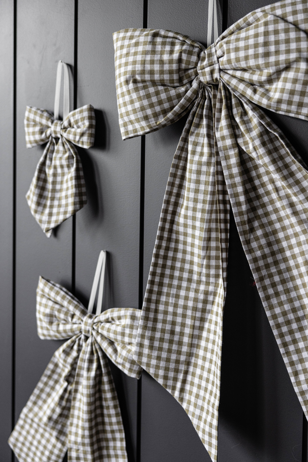 Gingham Green Fabric Bows - Luxe B Co