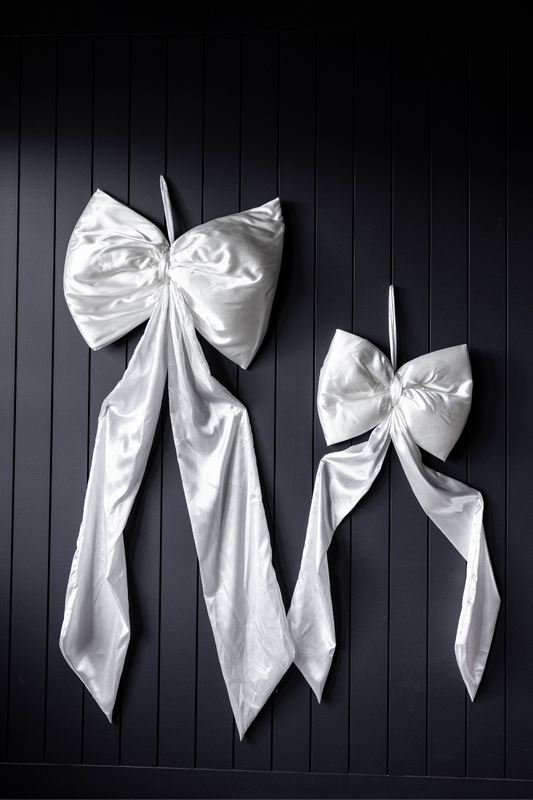 Oversized White Satin Bow | By Luxe B Co.