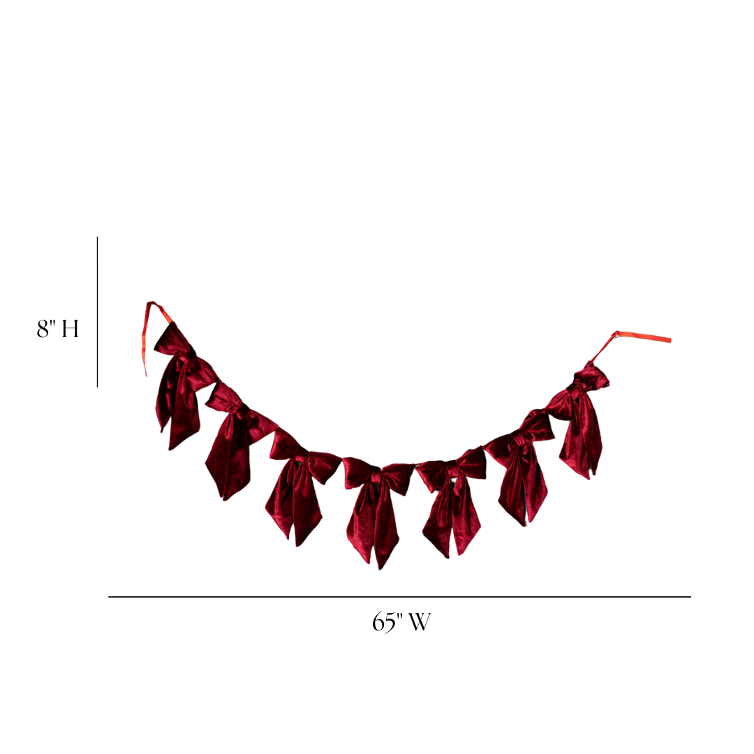 Red Velvet Bow Garland | By Luxe B Co.