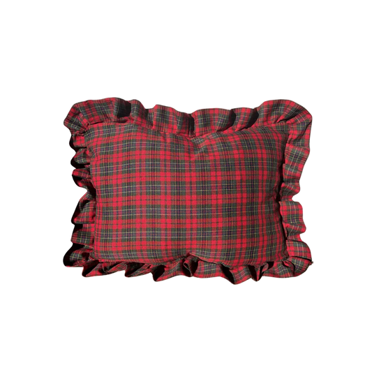 Ruffle Lumbar Pillow Sham Red Plaid By Luxe B Co.