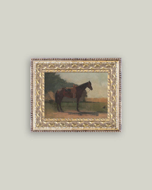Saddled Horse Framed Antique Art - Luxe B Co