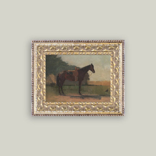 Saddled Horse Framed Antique Art - Luxe B Co