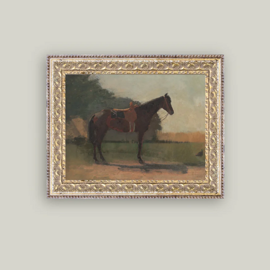 Saddled Horse Framed Antique Inspired Art | By Luxe B Co.