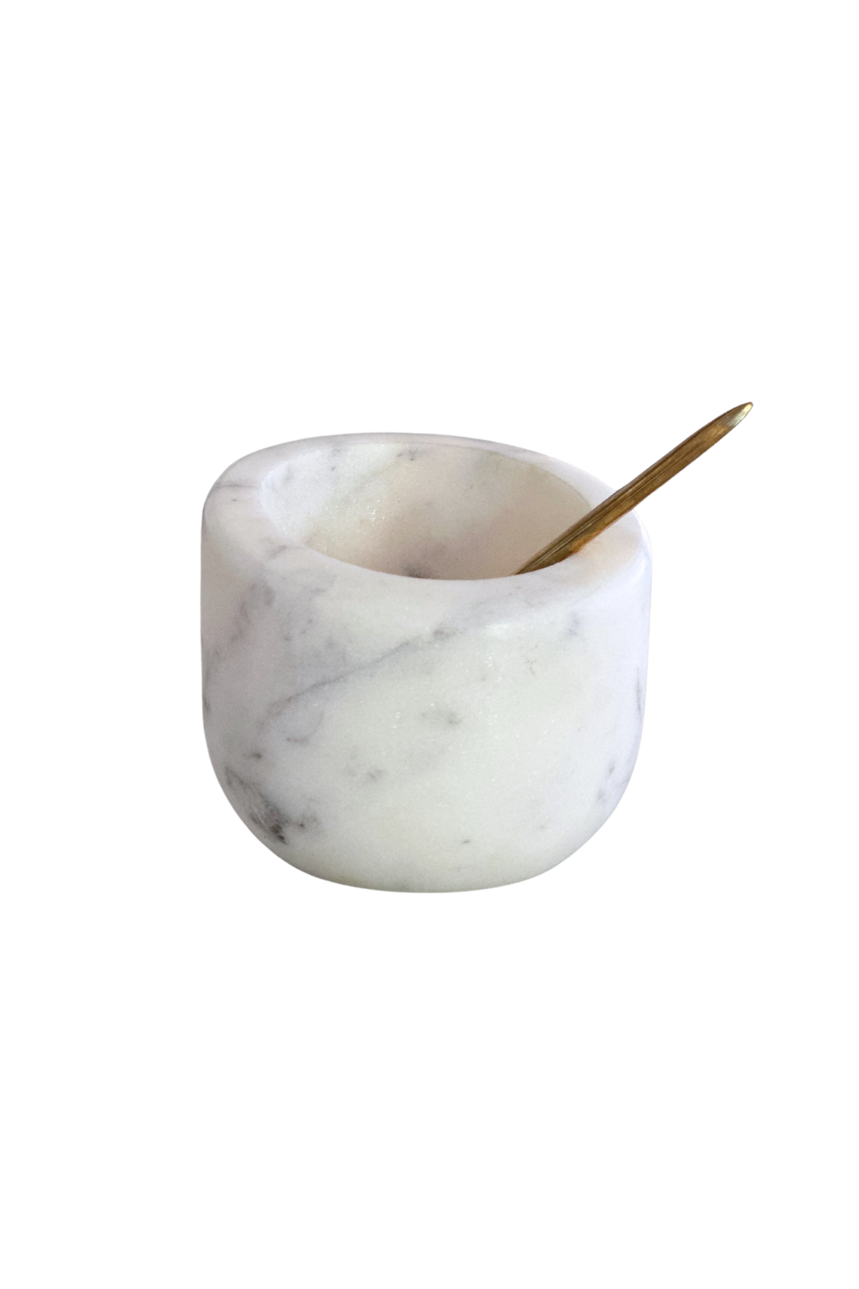Marble Salt Cellar with Brass Spoon | By Luxe B Co.
