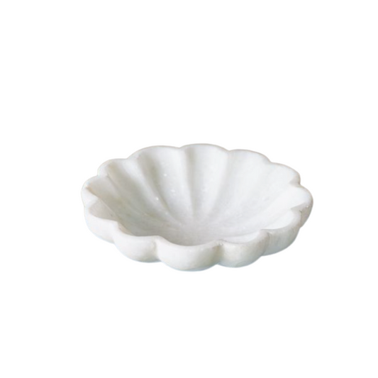White Marble Scallop Bowl | By Luxe B Co.