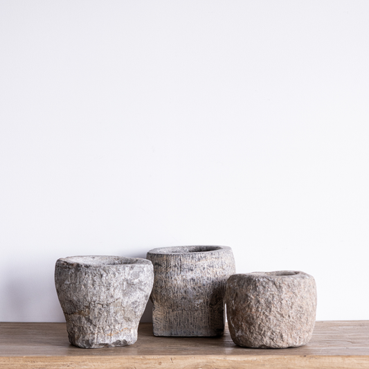 Stone Mortar Vintage Bowl Large By Luxe B Co.
