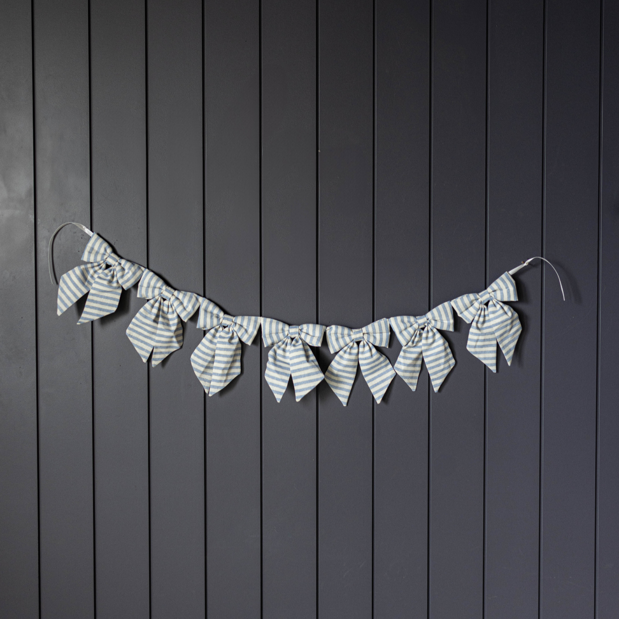 Striped Blue Bow Garland | By Luxe B Co.