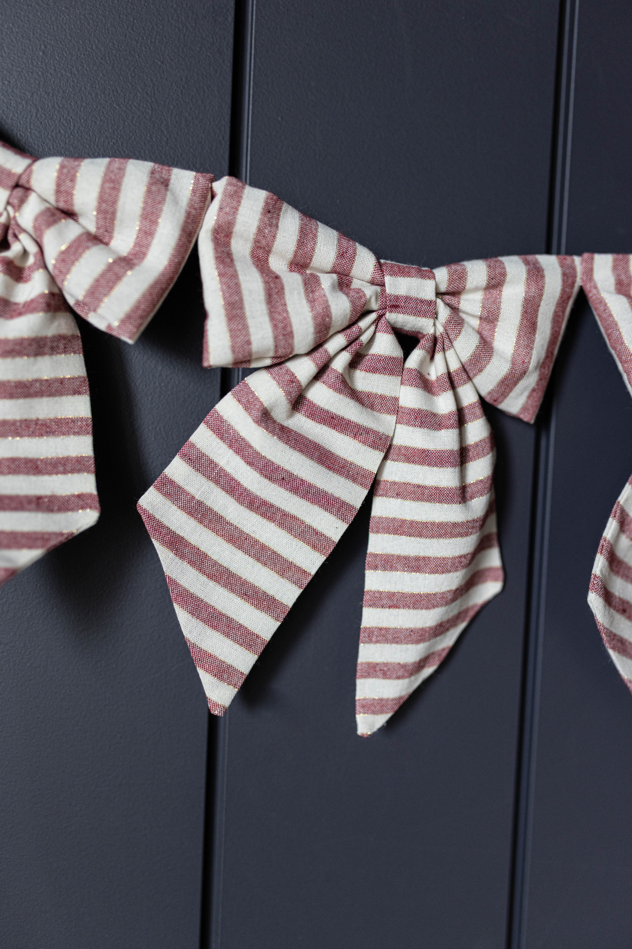 Striped Red Bow Garland | By Luxe B Co.
