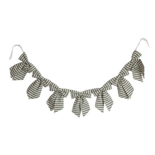 Striped Green Bow Garland | By Luxe B Co.