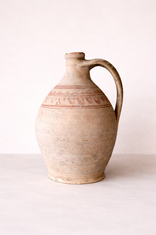 Terracotta Hand Painted Found Vase | One Of A Kind - Luxe B Co