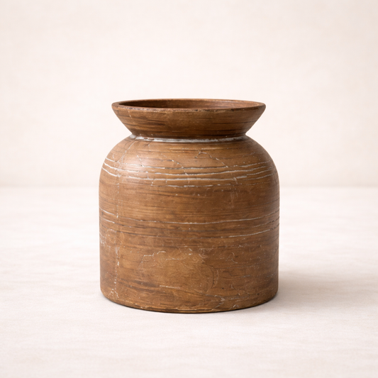 Terracotta Brown Etched Vase | By Luxe B Co.