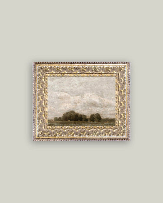 Tree and Cloud Landscape Framed Antique Art - Luxe B Co