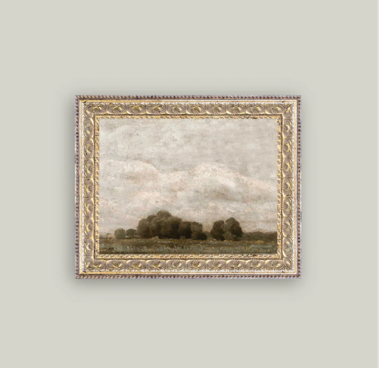 Tree and Cloud Framed Antique Inspired Art | By Luxe B Co.