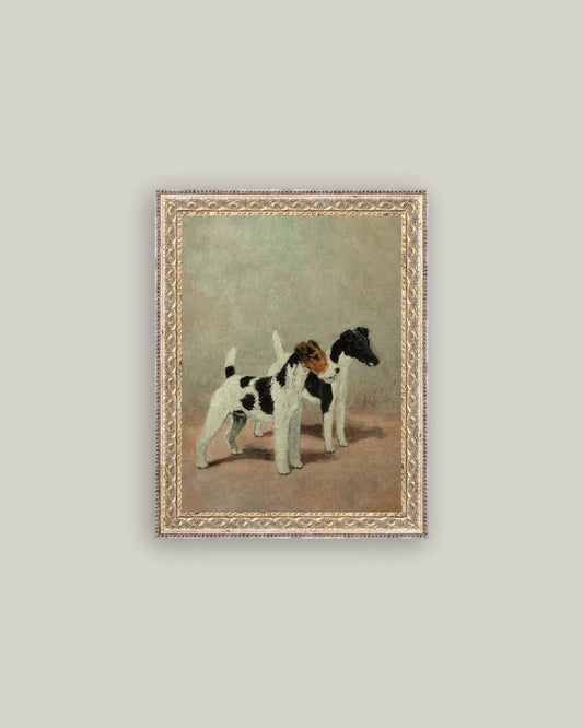 Two Fox Terriers Framed Antique Art - Luxe B Co
