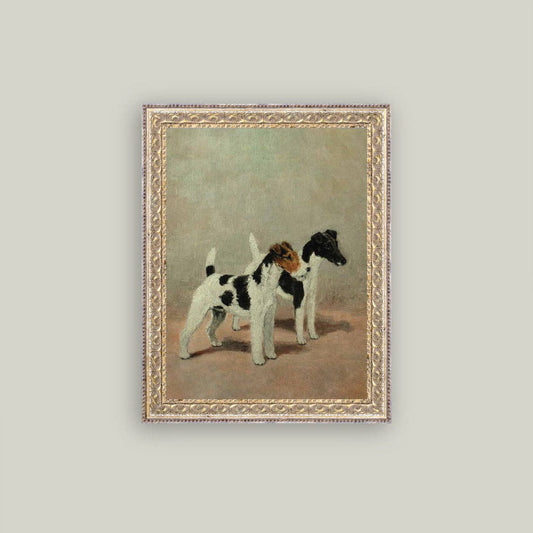 Two Fox Terriers Framed Antique Art - Luxe B Co