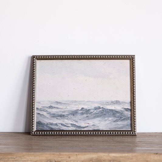 Vintage Ocean Landscape Oil Painting Framed Art | By Luxe B Co.