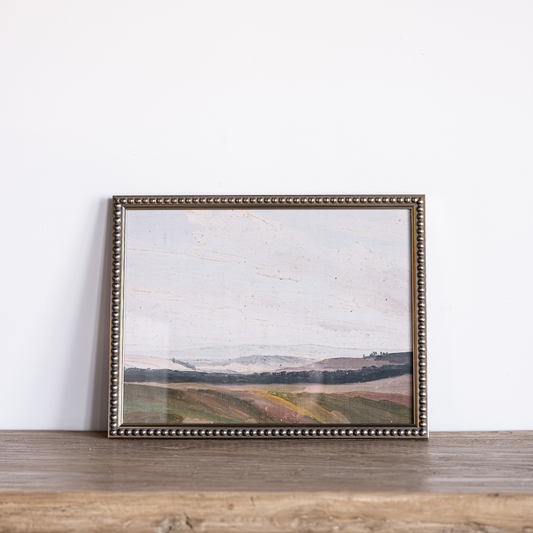 Vintage Field Landscape Oil Painting Framed Art | By Luxe B Co.