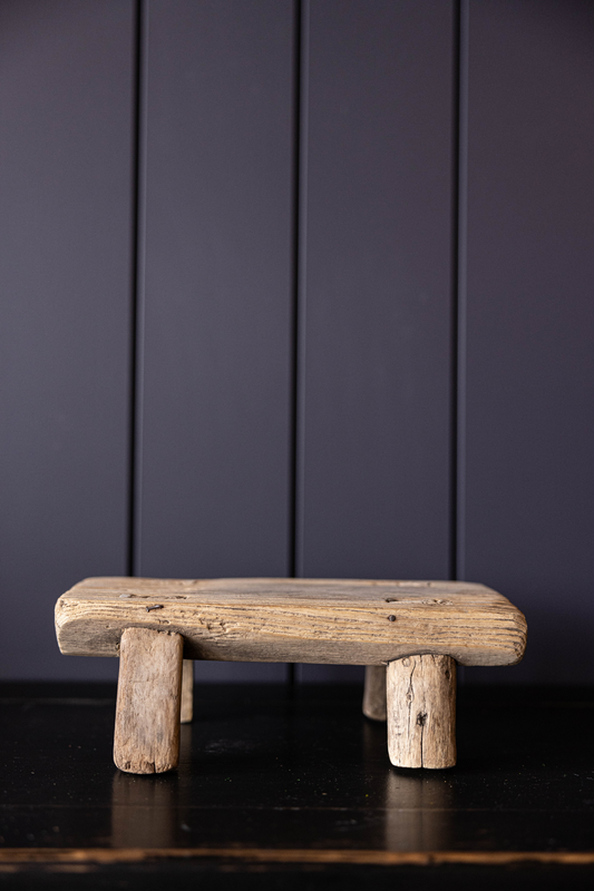 Vintage Inspired Small Wooden Stool | One Of A Kind