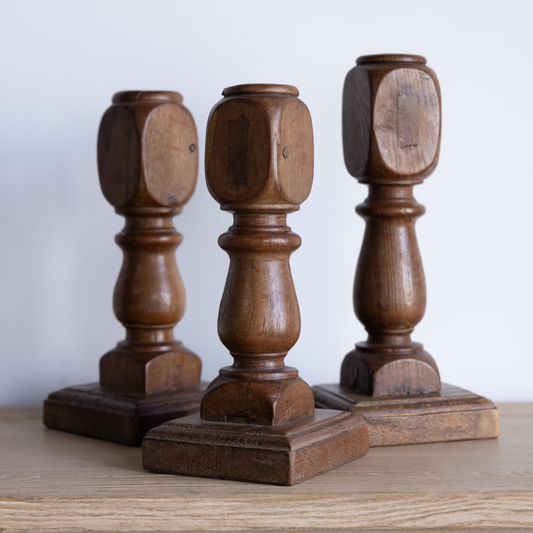 Vintage Wooden Candlestick Pillar | By Luxe B Co