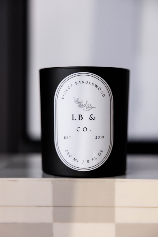 Luxe B Co. Violet Sandalwood Candle - Luxe B Co