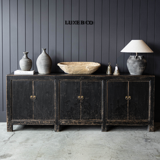 Visalia Reclaimed Elm Wood Console Table Grand | By Luxe B Co.