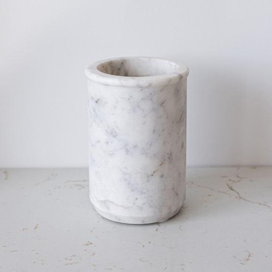 White Marble Utensil Crock | By Luxe B Co.