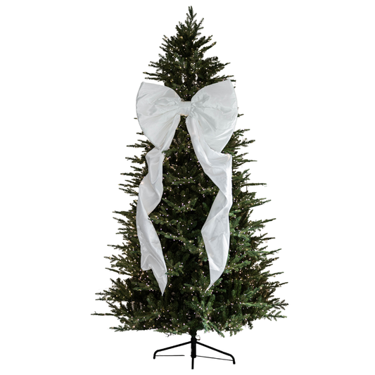 Oversized White Satin Bow