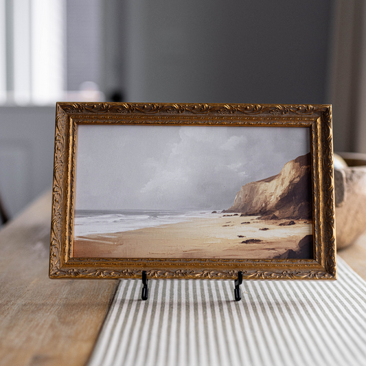 Oceanside Cliff | French Brass Gold Mould Framed Art - Luxe B Co