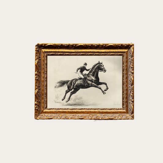 Cavalier Horse | French Brass Gold Mould Framed Art - Luxe B Co