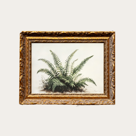 Vintage Fern | French Brass Gold Mould Framed Art - Luxe B Co