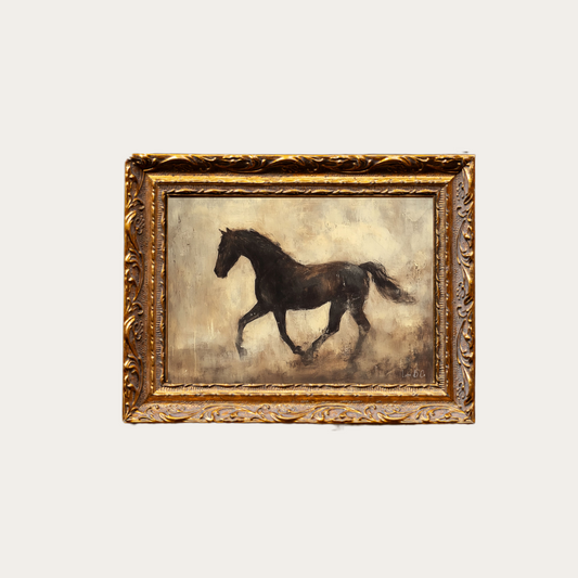 Horseback | French Brass Gold Mould Framed Art - Luxe B Co