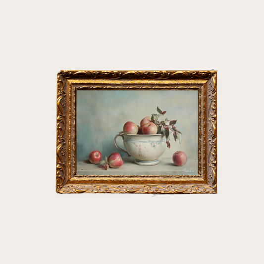 Vintage Muted Apple | French Brass Gold Mould Framed Art - Luxe B Co
