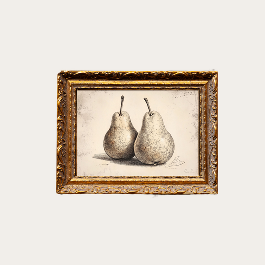 Pear Sketch | French Brass Gold Mould Framed Art - Luxe B Co
