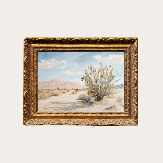 Muted Desert Landscape | French Brass Gold Mould Framed Art - Luxe B Co