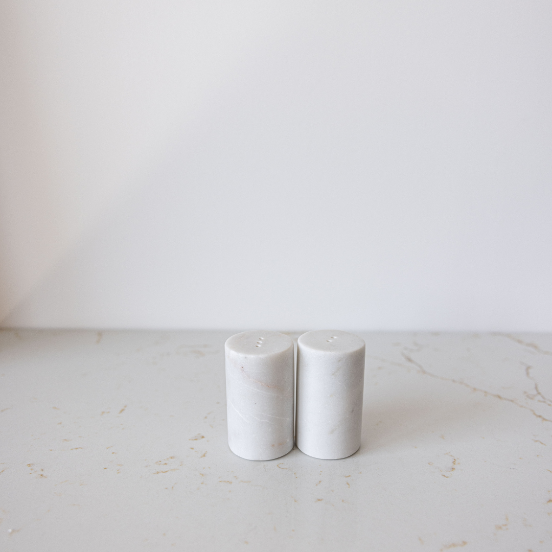 White Marble Salt & Pepper Shakers - Luxe B Co