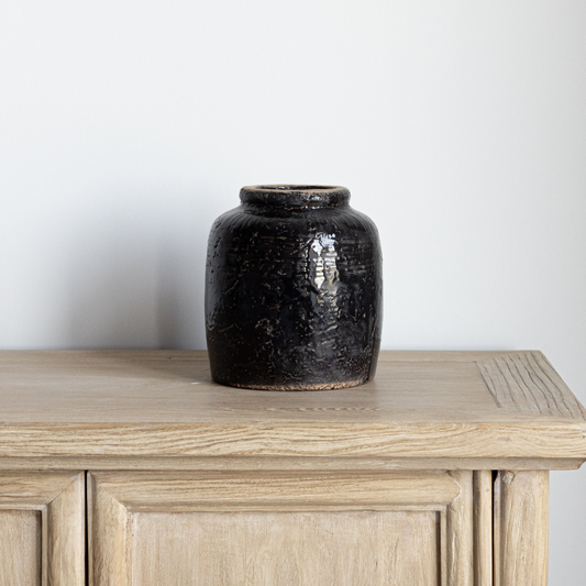 Black Ceramic Vase