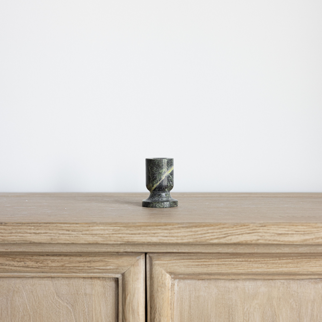 Emerald Marble Tapered Candle Holder - Luxe B Co