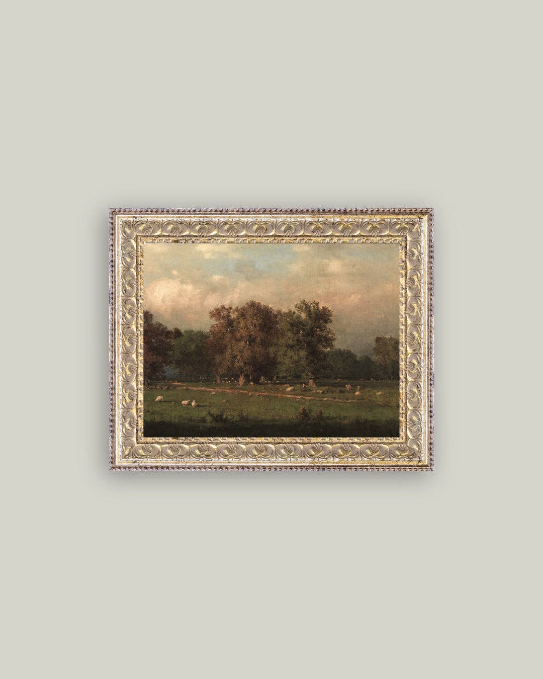 Sheep Farm Framed Antique Art