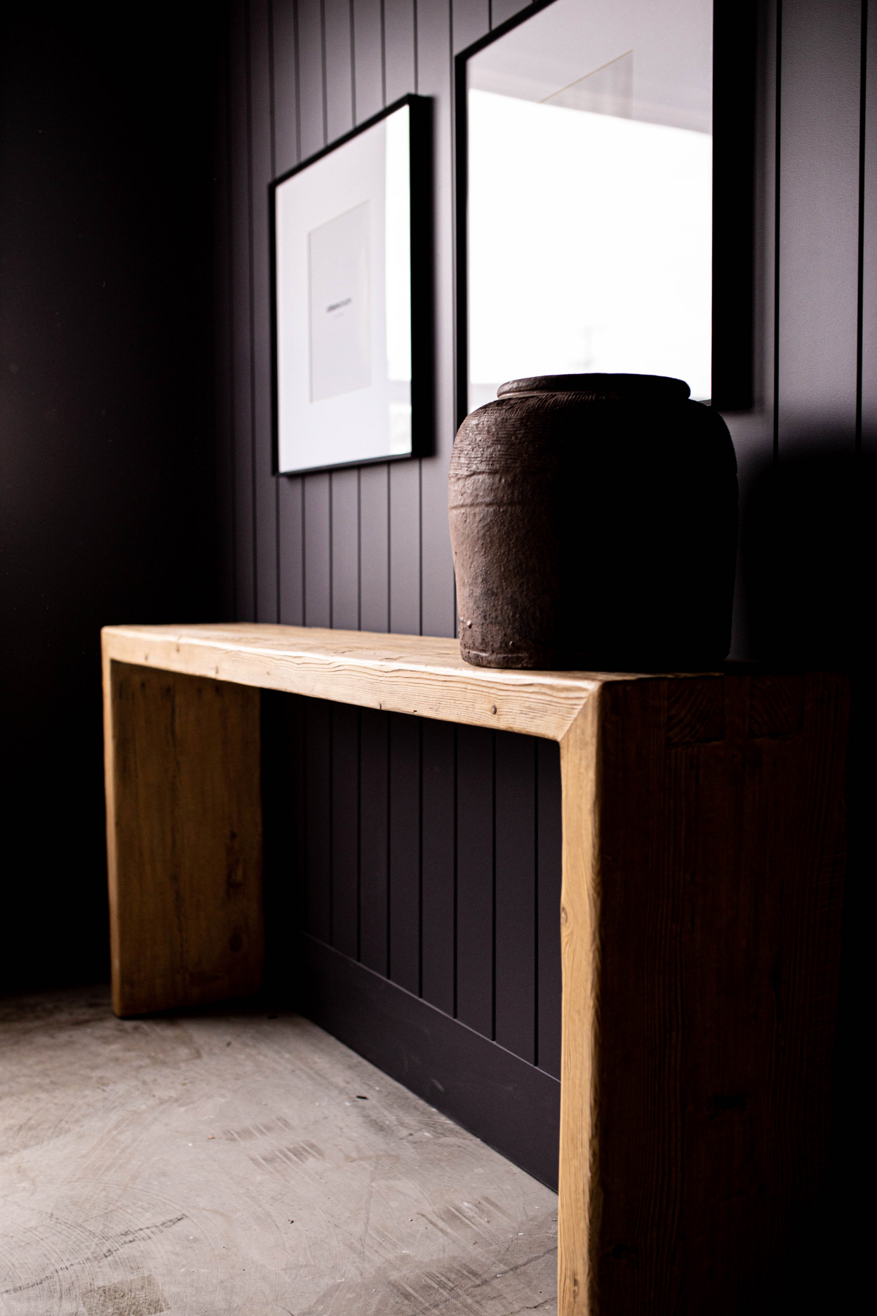 Los Almos Reclaimed Elm Wood Console Table | By Luxe B Co. 