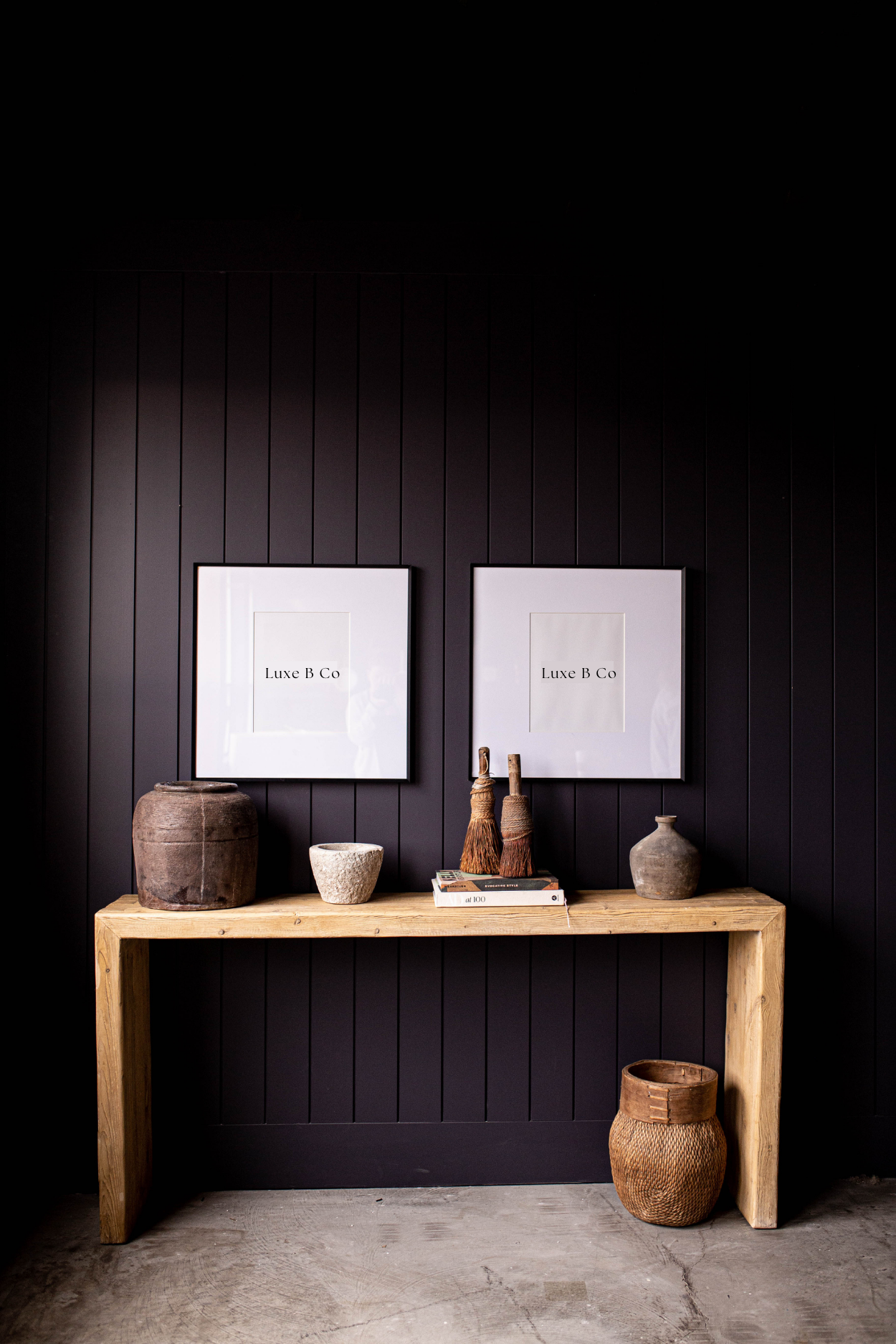 Los Almos Reclaimed Elm Wood Console Table | By Luxe B Co. 